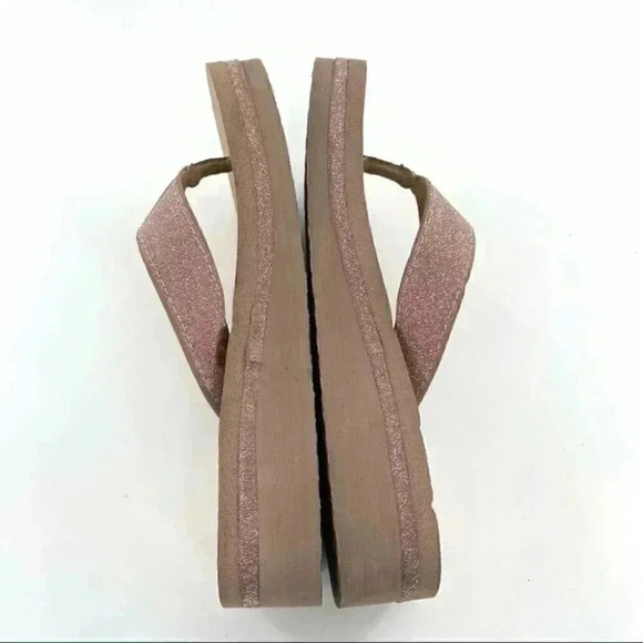 Sketchers Sandals 6 36 pink glitter yoga foam flatform flip flops vintage Y2k - Picture 6 of 12